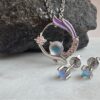 Moonstone Pendant Necklace Earrings Set, Natural Crystal Jewelry Set, Dazzling Moonstone Jewelry - Image 2