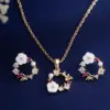 Beautiful Necklace & Earrings Set, Floral Necklace, Bridal Wreath Earrings