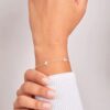 Dainty Silver Bracelet, Diamond Wedding Bracelet, Minimalist Gemstone Bracelet for Women, Bridesmaid Gifts, Christmas Gifts